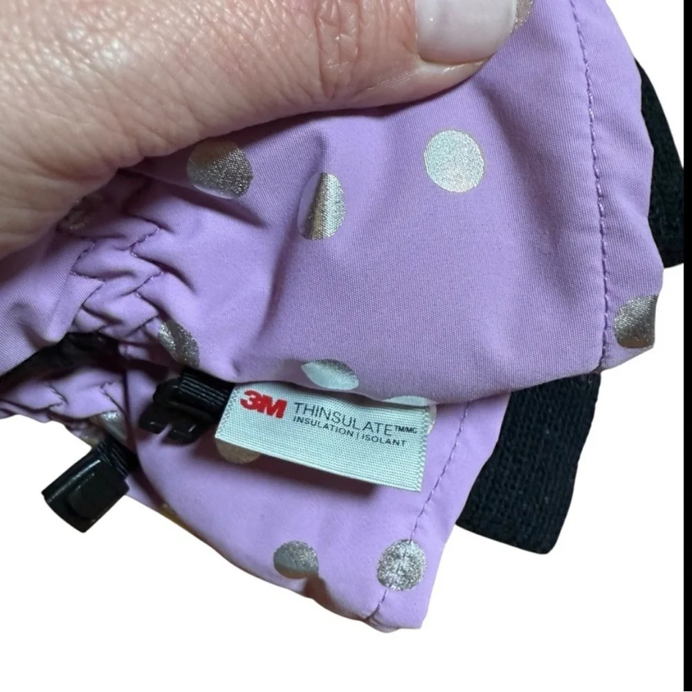 H&M Kids Purple Polka Dot Snow Gloves 3M Thinsulate Winter 4–6Y